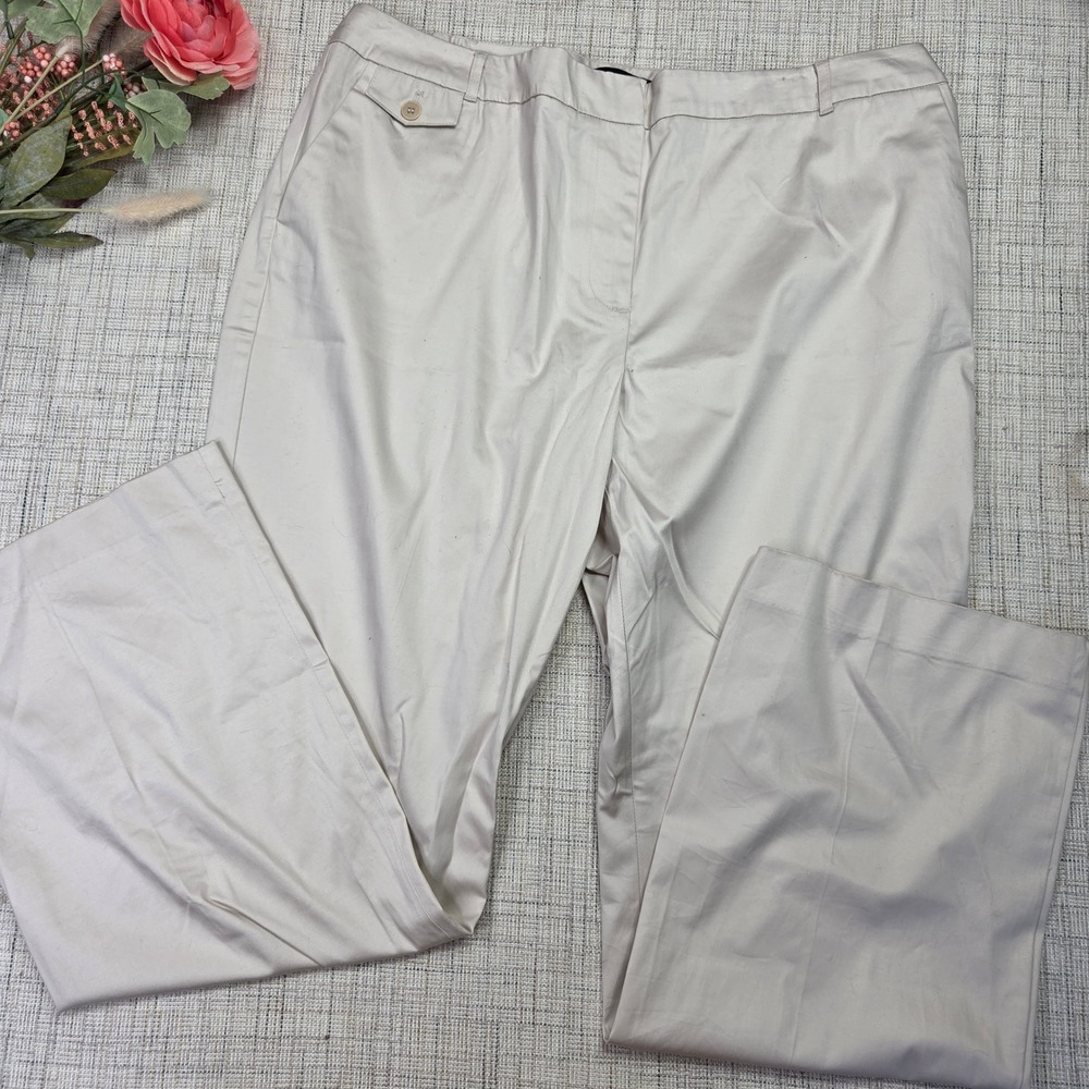 Talbots Woman Heritage Beige Straight Leg Trousers Pants Size 18W NWT